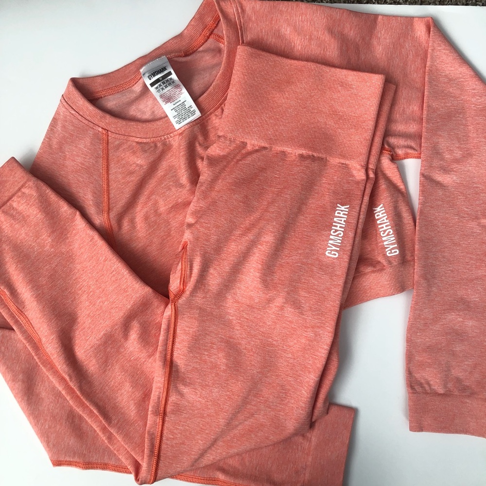 Gymshark M/M Adapt Marl Seamless Leggings & Long Sleeve Crop Top Set - Picture 1 of 15